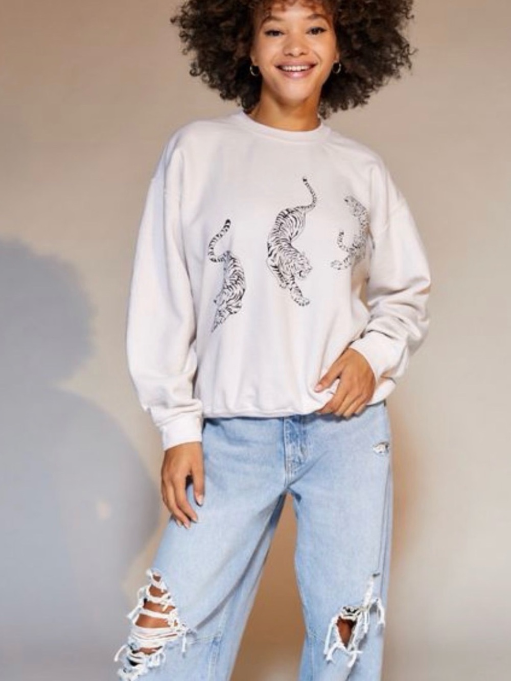 Urban outfitters project social T tiger pullover sweatshirt L/XL